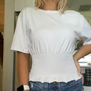 White short sleeve top